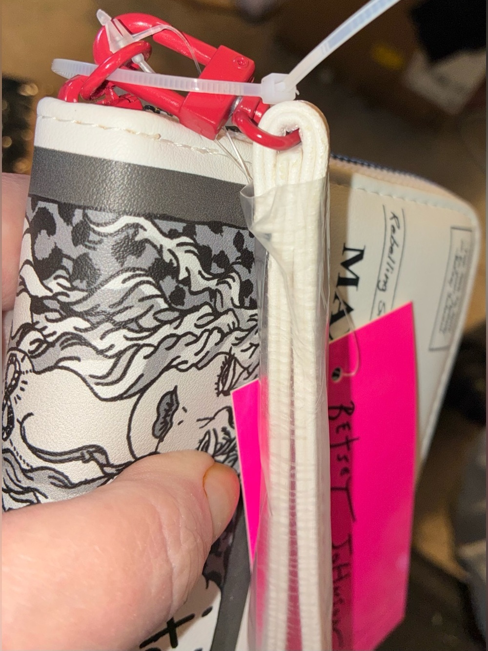 BETSEY JOHNSON Read All About It Newspaper-Theme Glam Oversized Wristlet NEW NWT - Picture 7 of 16
